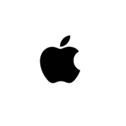 a black apple with a bite mark