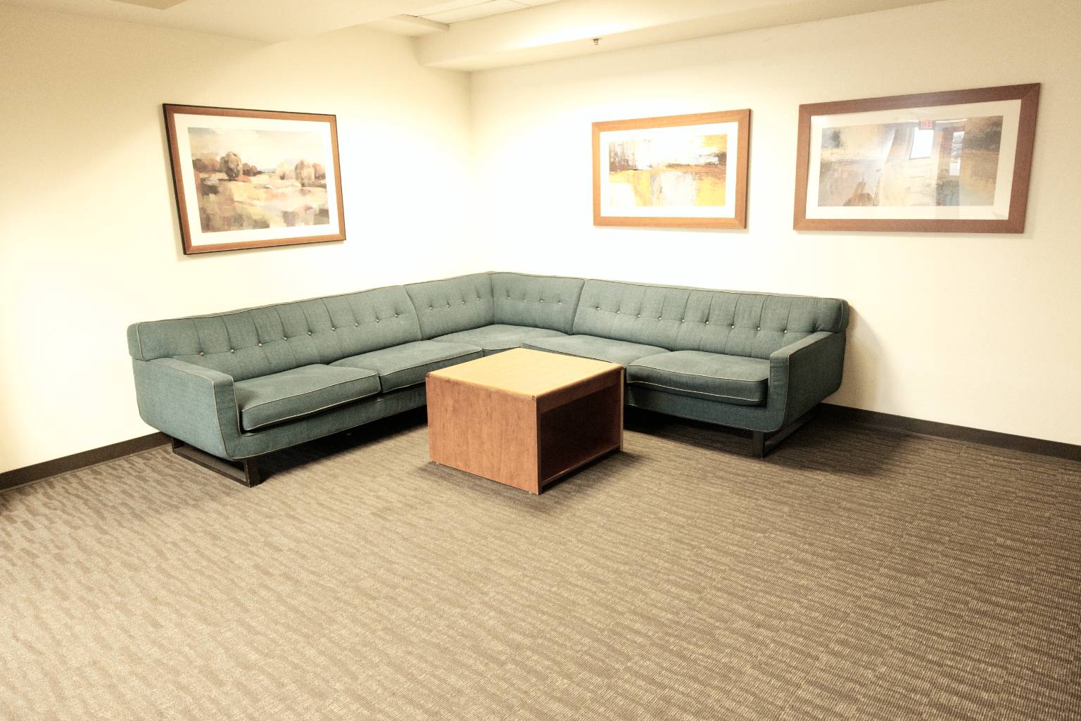 a couch and a coffee table in a room