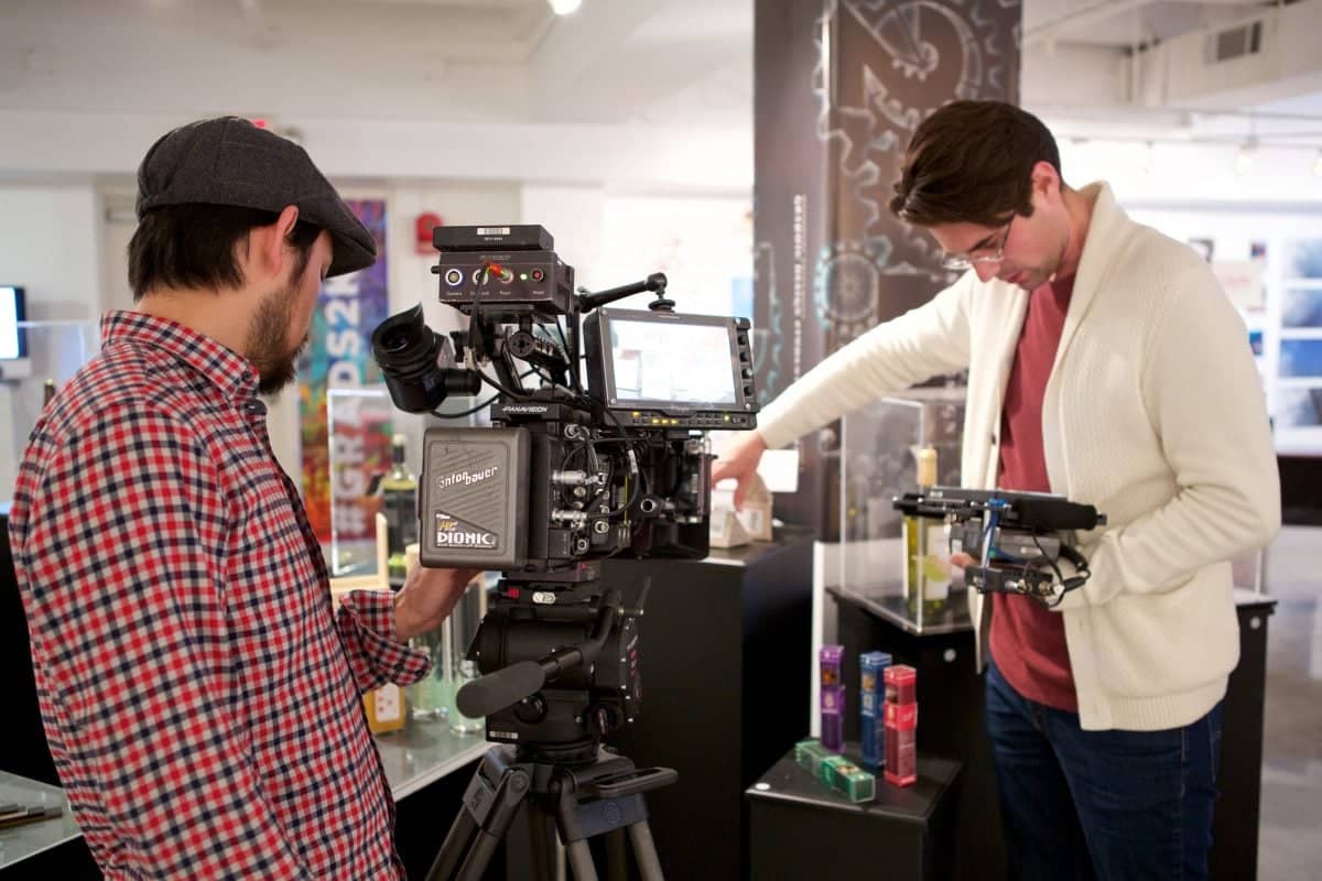 a person looking at a camera