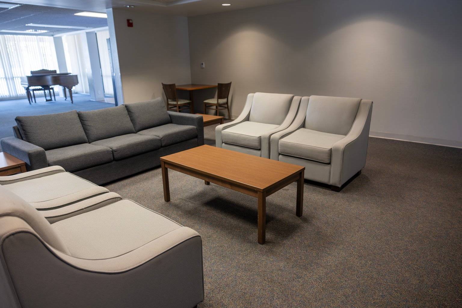 a room with couches and a coffee table
