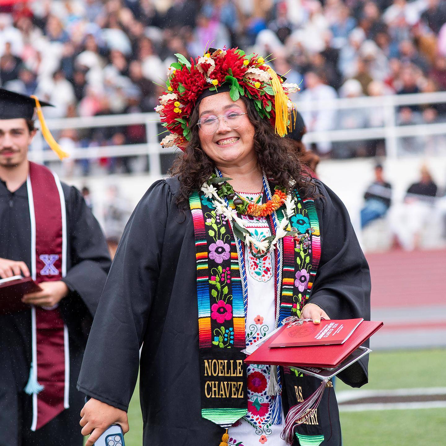 a person in a graduation gown