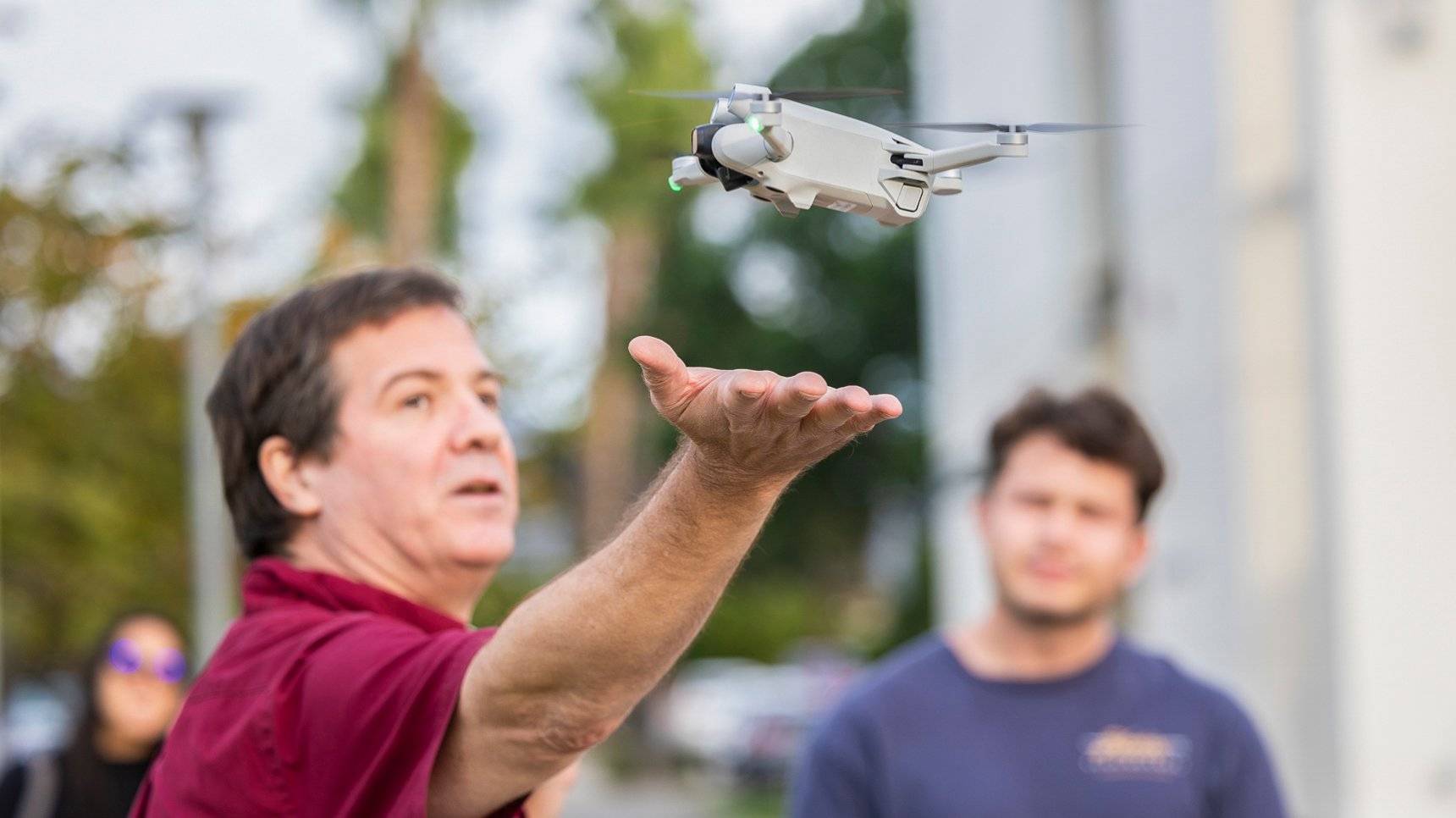 a person flying a drone