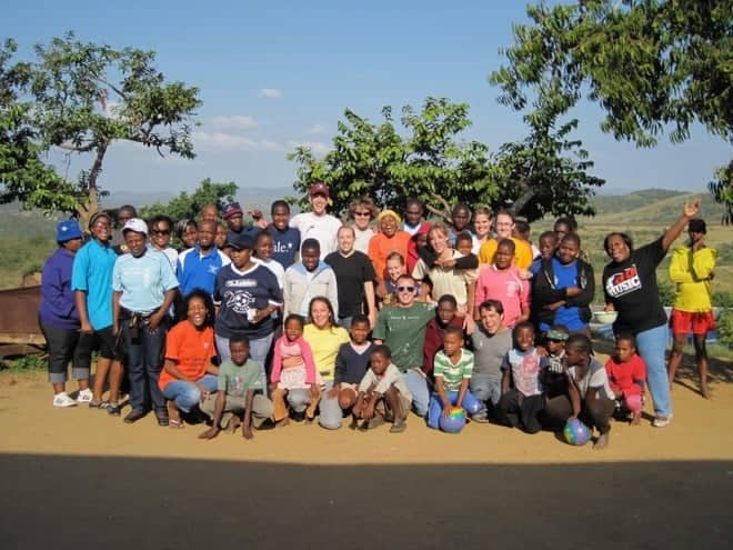 a group of people posing for a photo