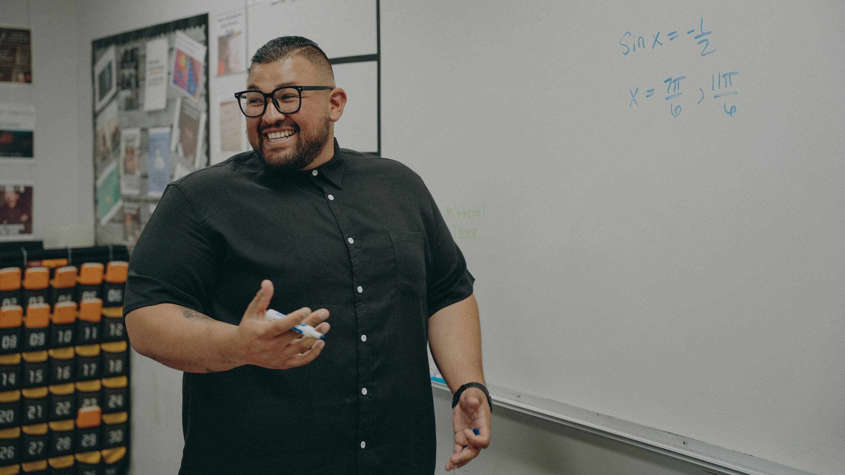 a person in a black shirt
