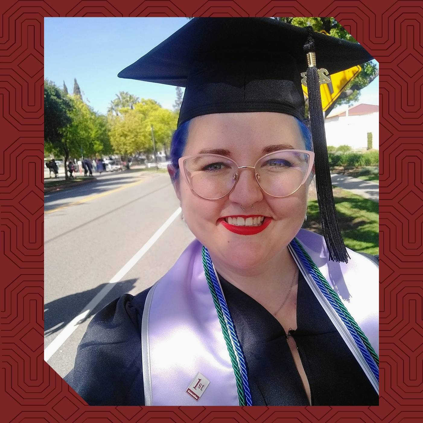 a person wearing a graduation cap and gown