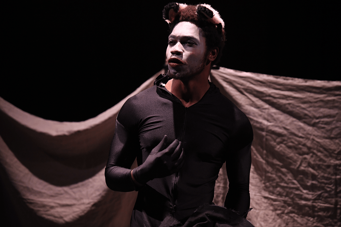 a person in garment with ears on his head