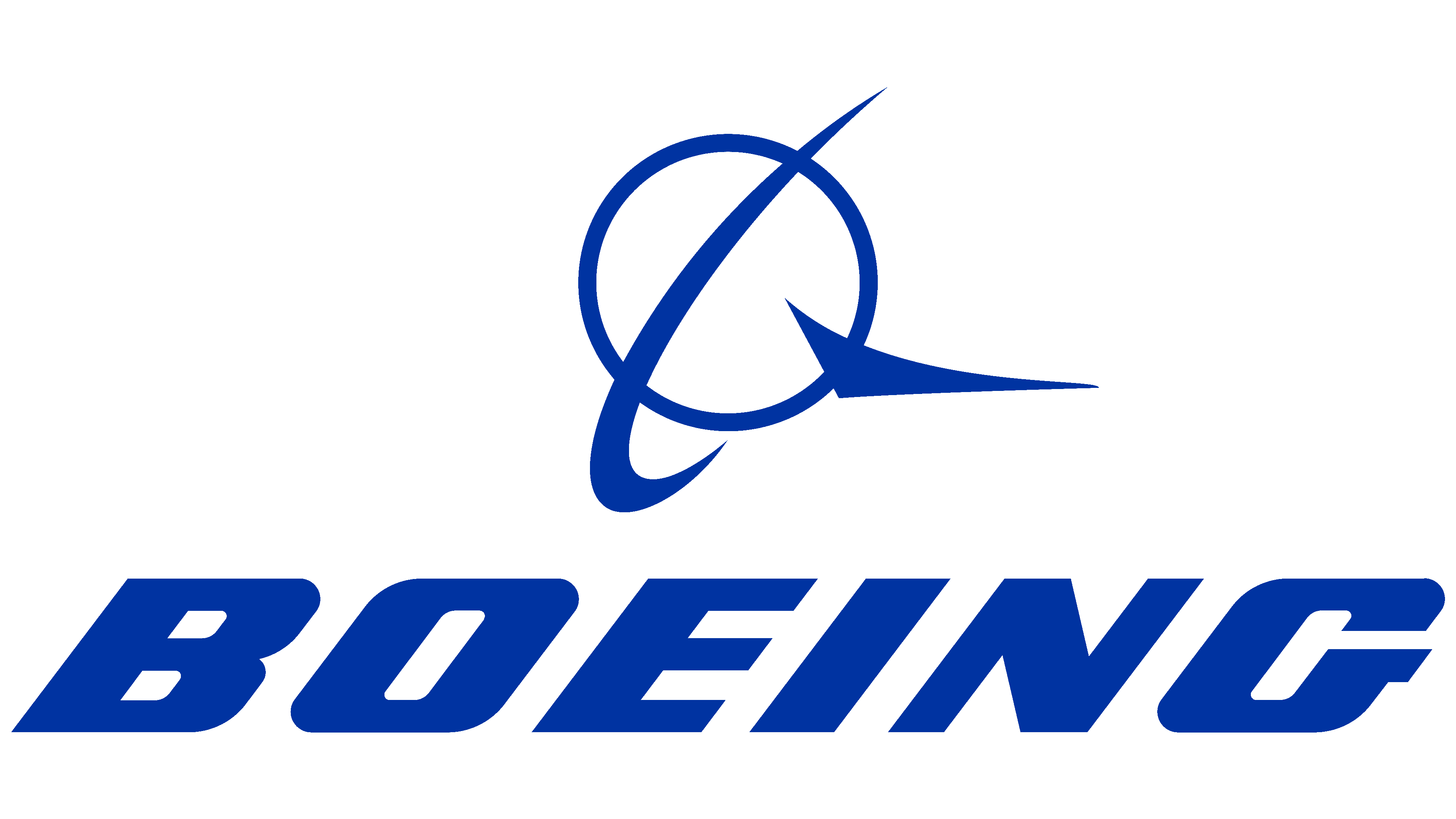 a blue logo with a black background