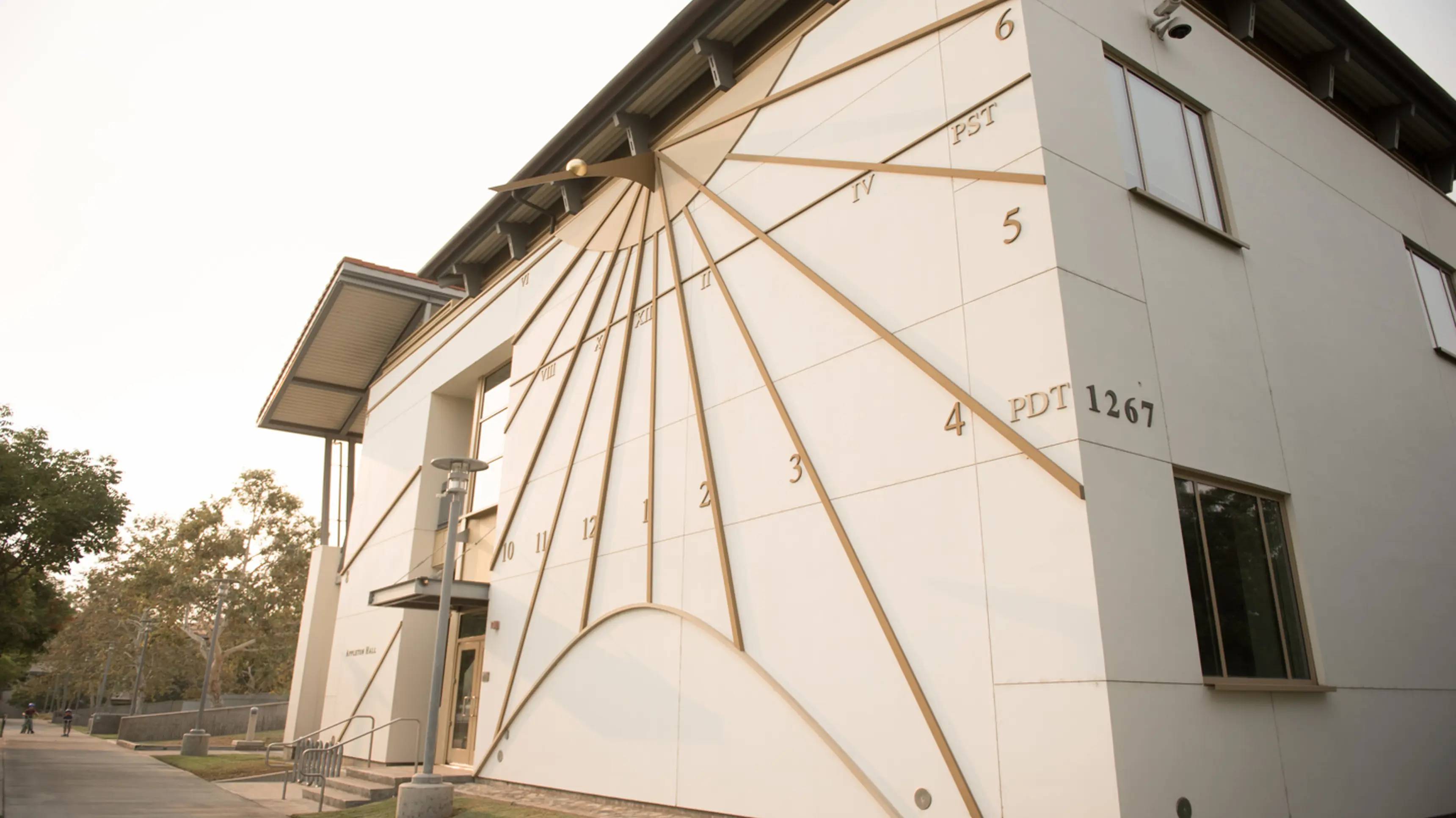 a sundial on a building