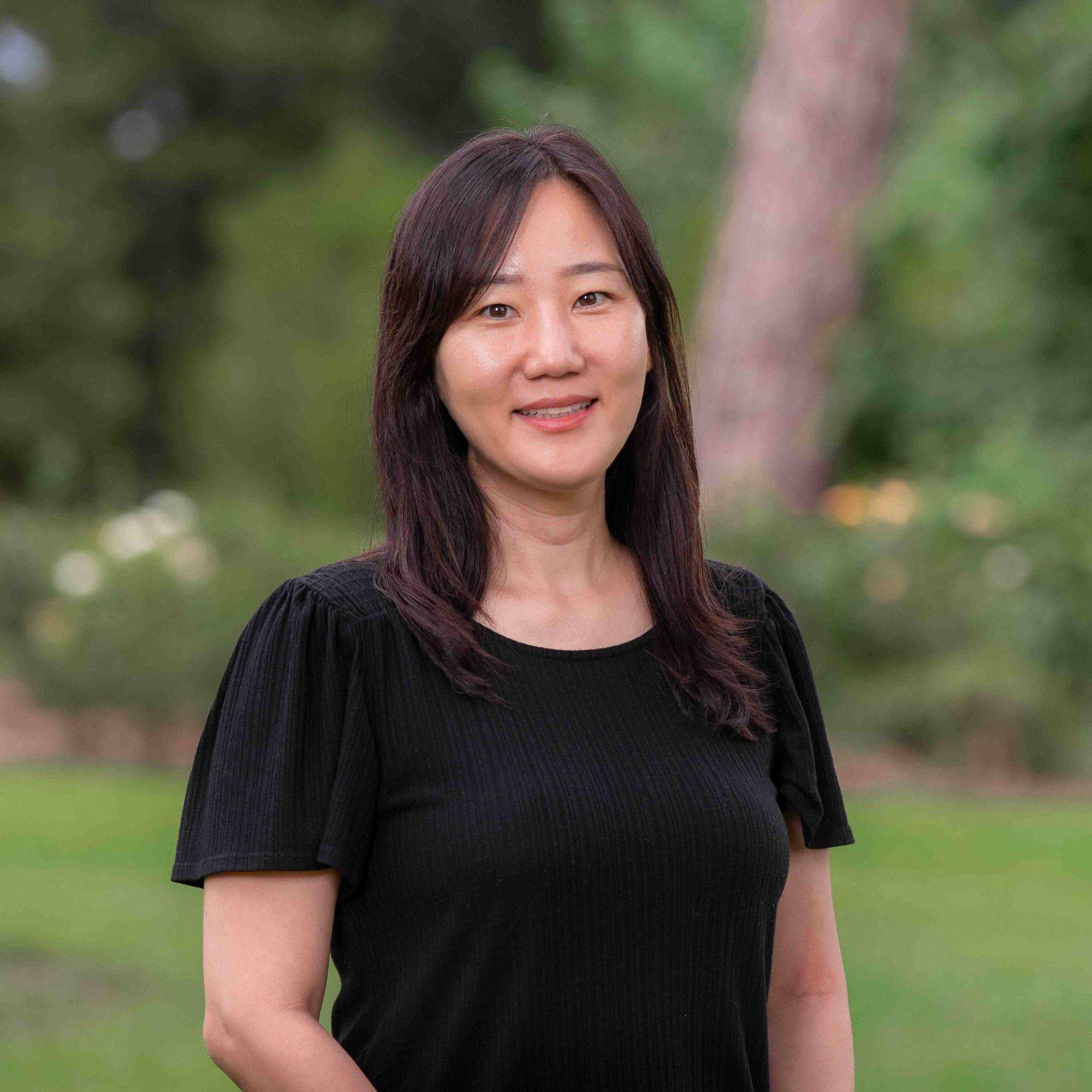 a person in a black shirt