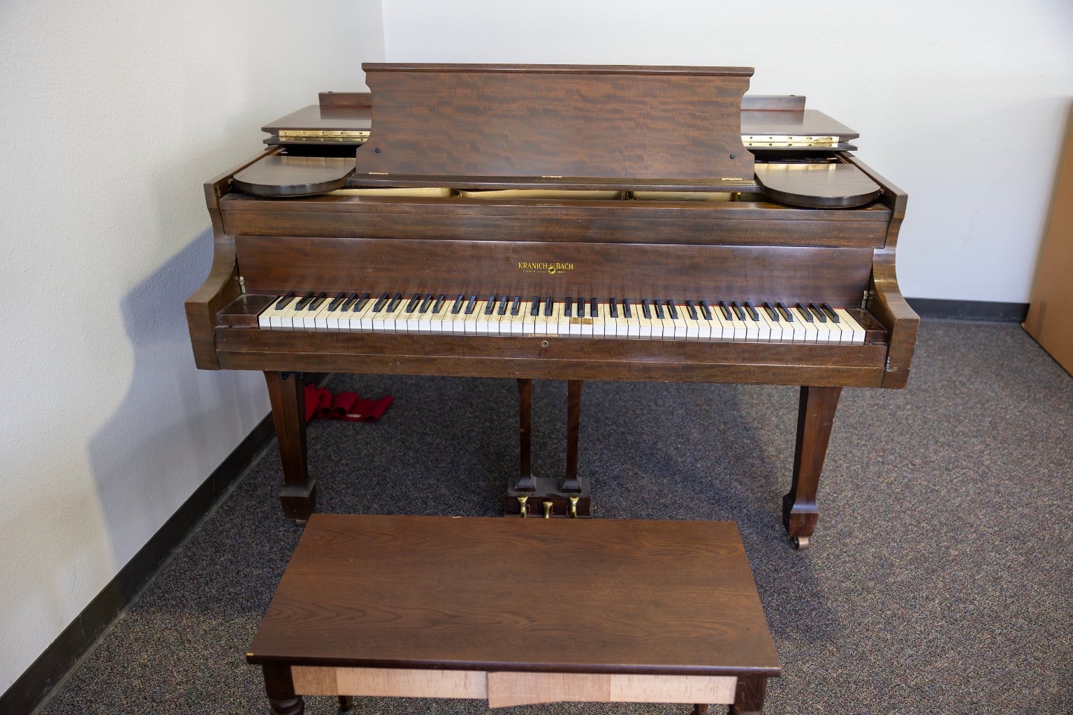 a piano with a bench