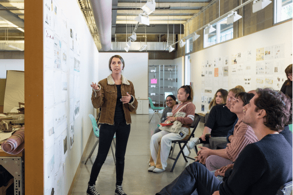 Students learning and interacting in a group.