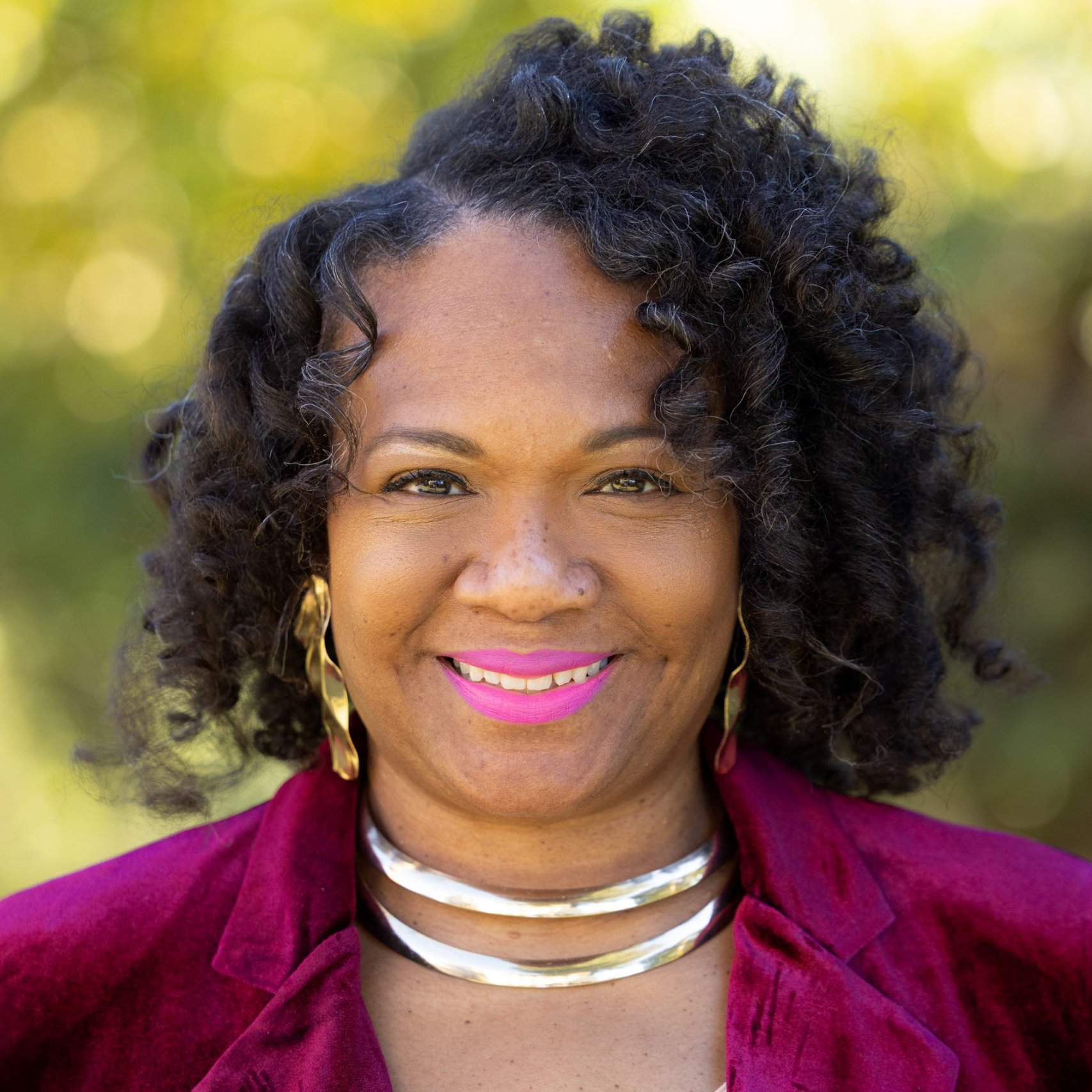 a woman smiling at camera