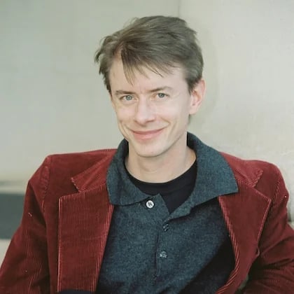 a person in a red jacket