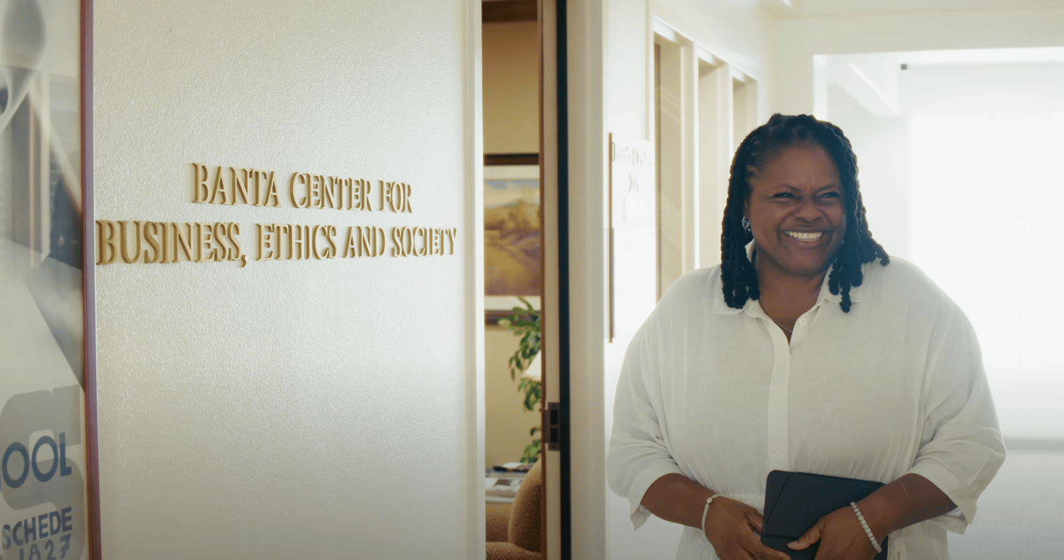 a woman smiling at camera