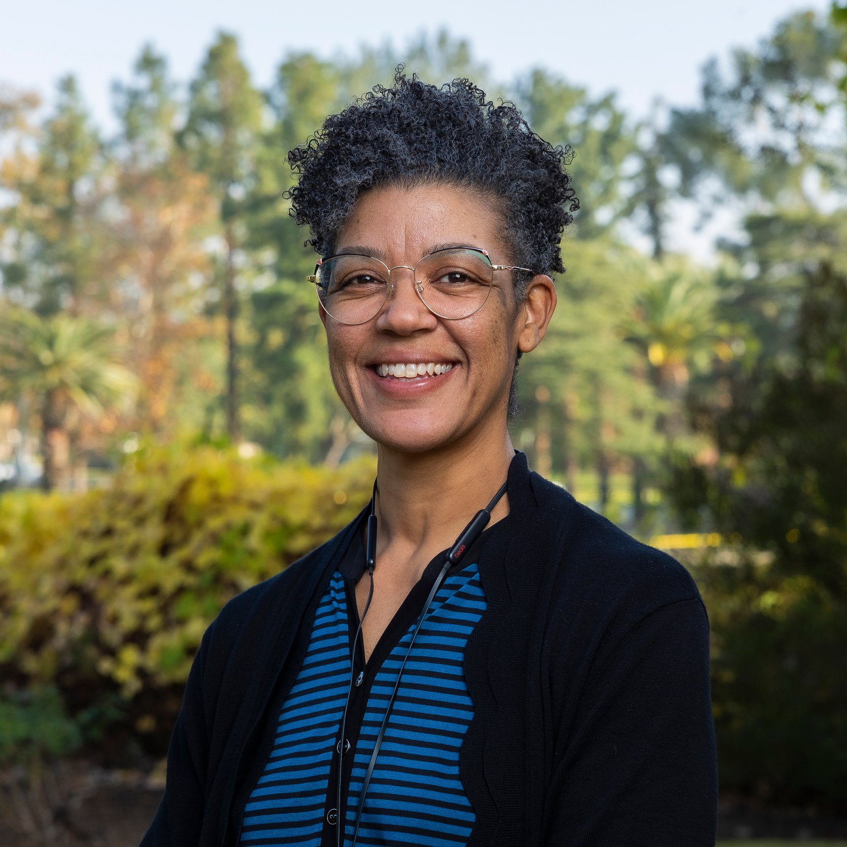 a woman smiling at camera