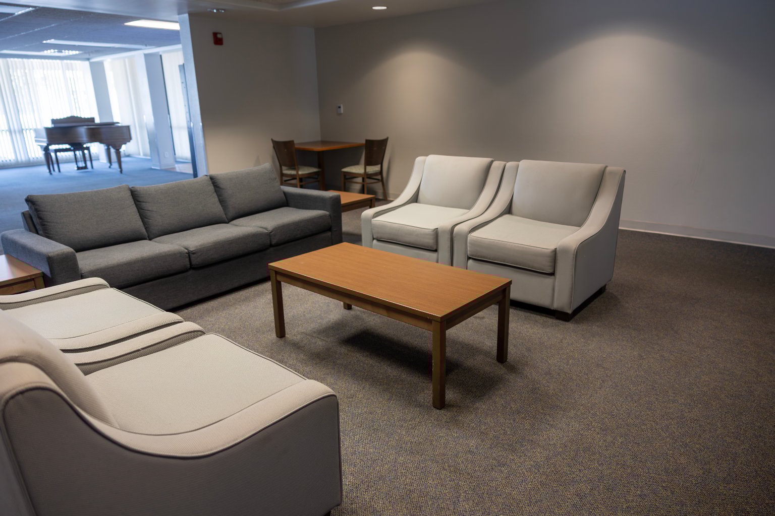 a room with couches and a coffee table