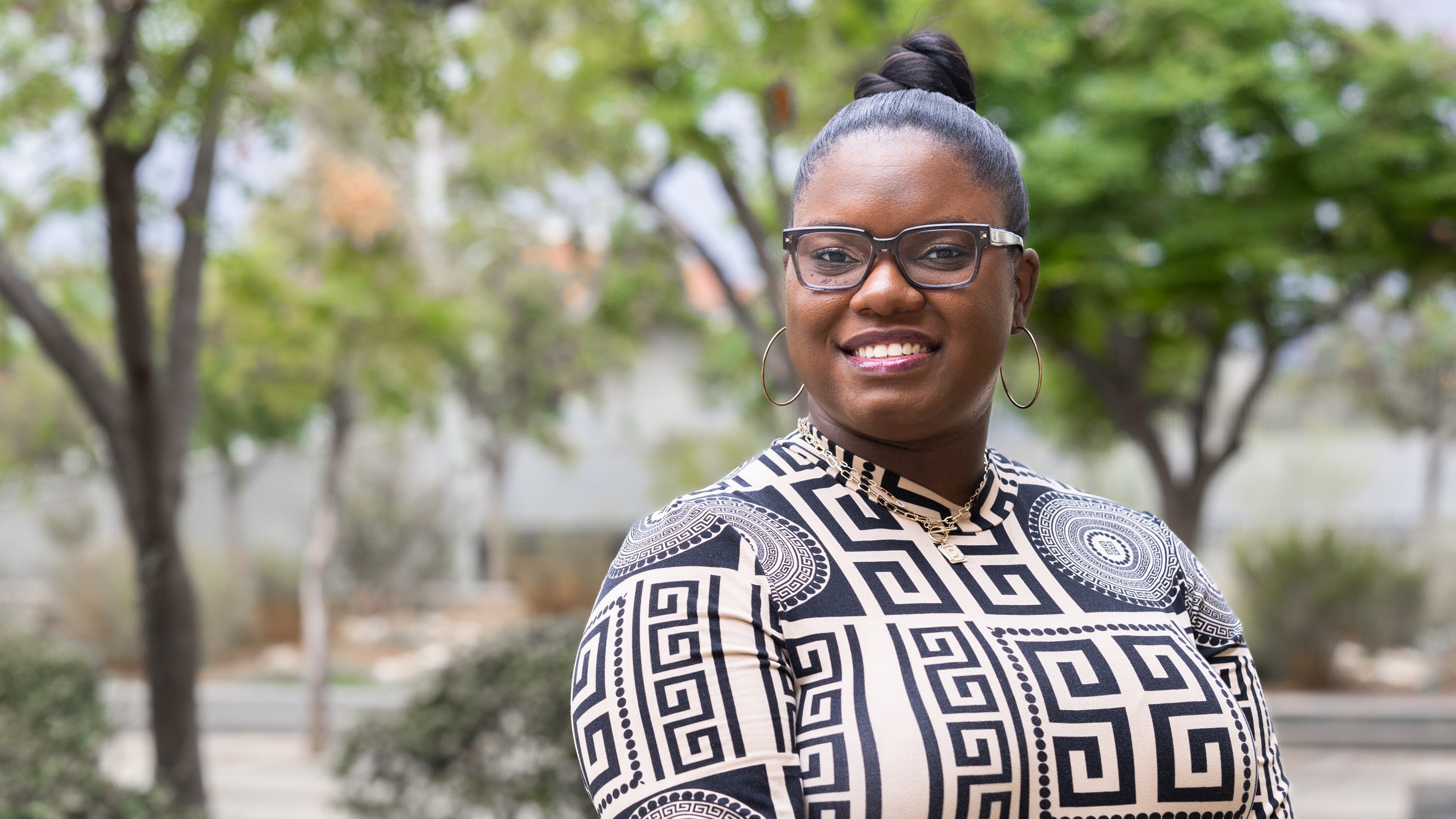 a woman smiling at camera