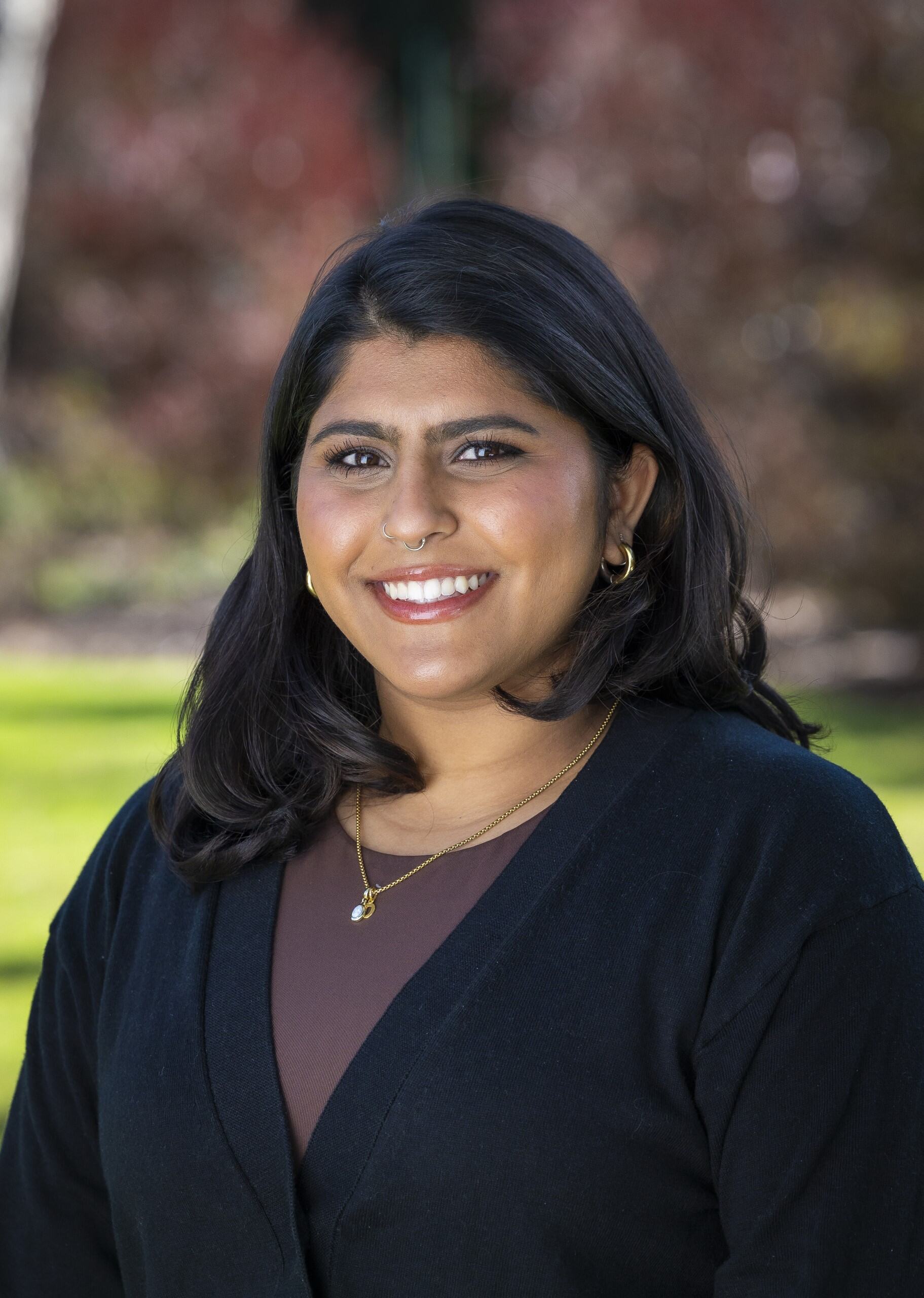 a woman smiling at camera