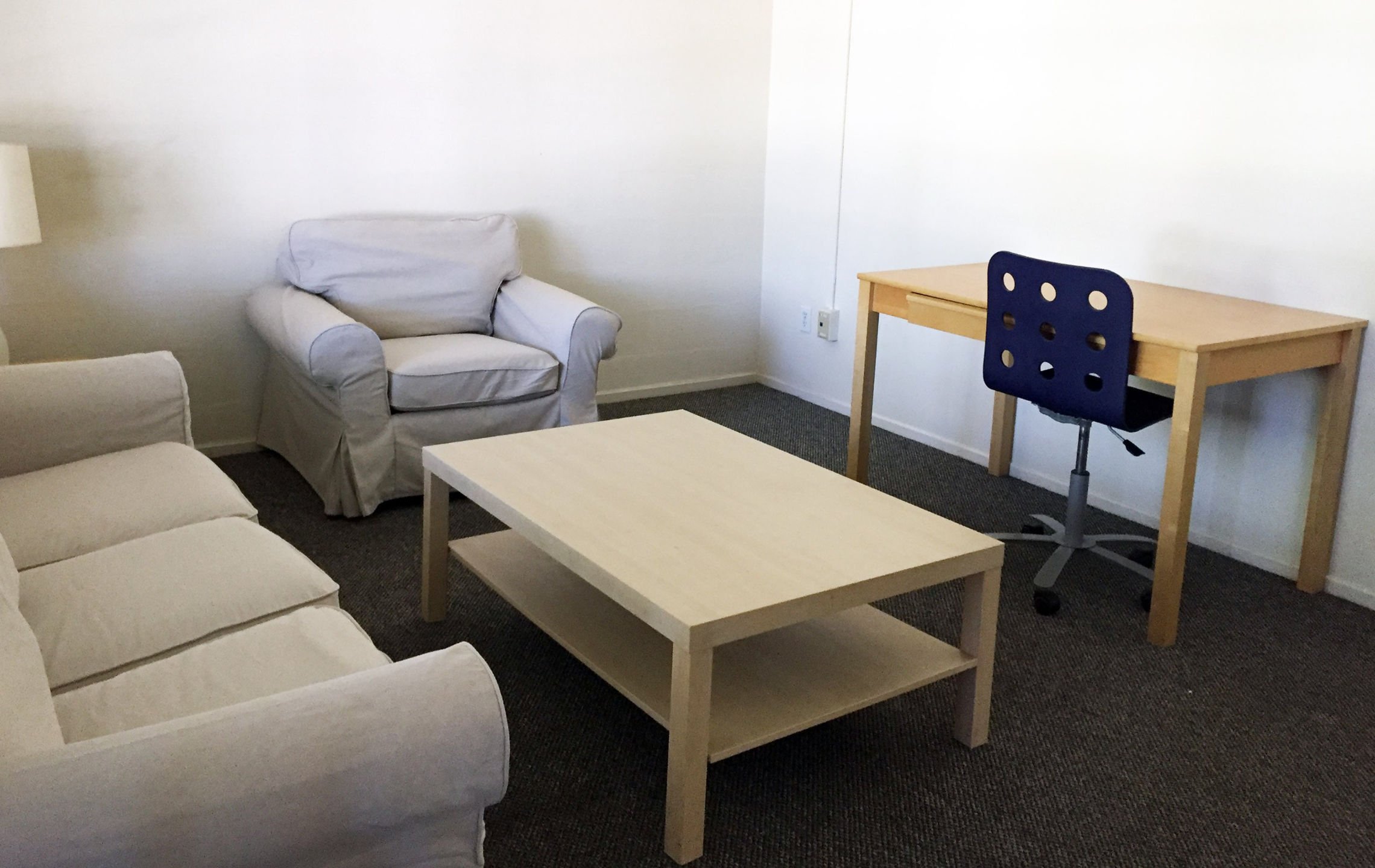 a room with a table and chair