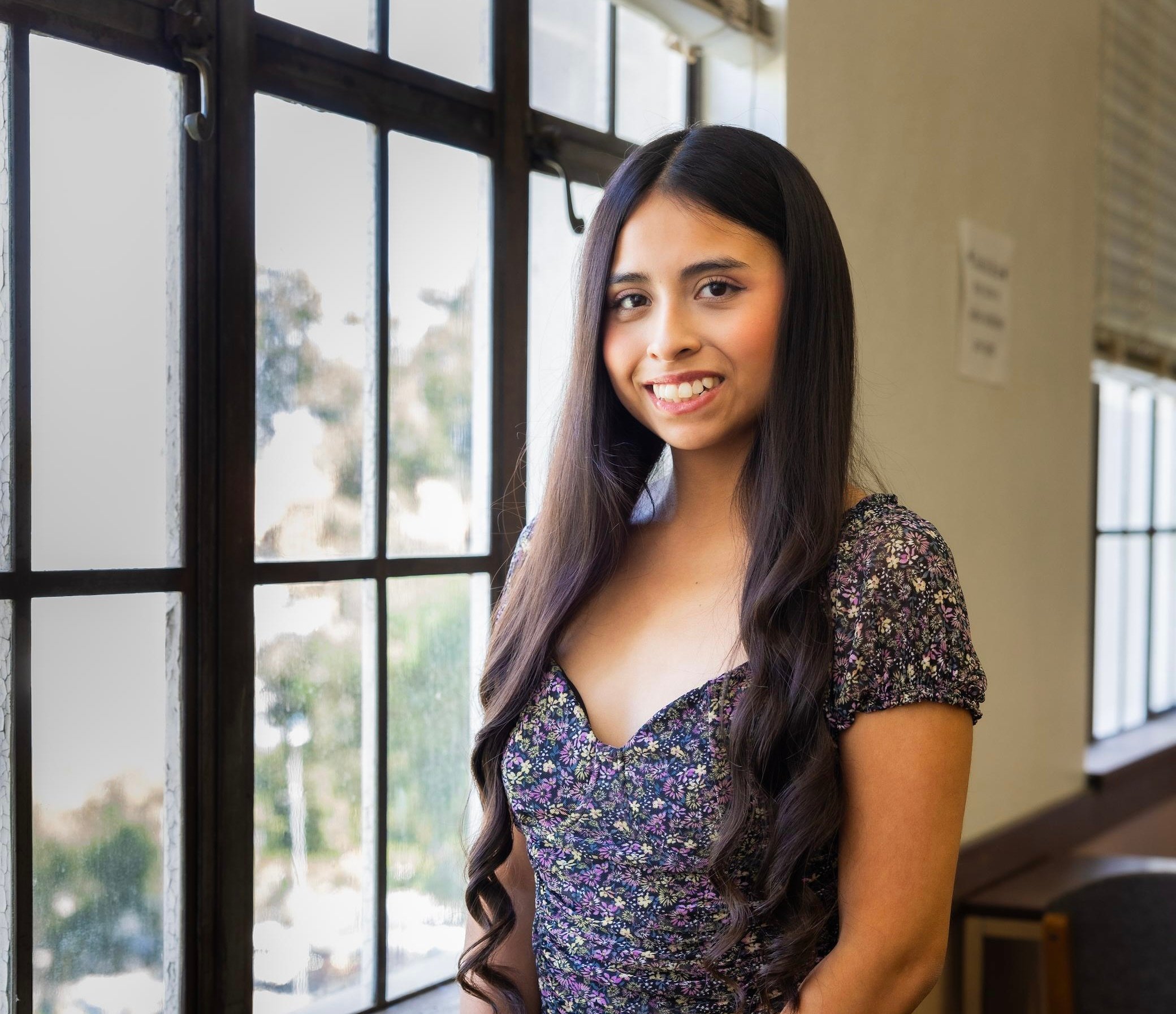 a woman smiling at camera