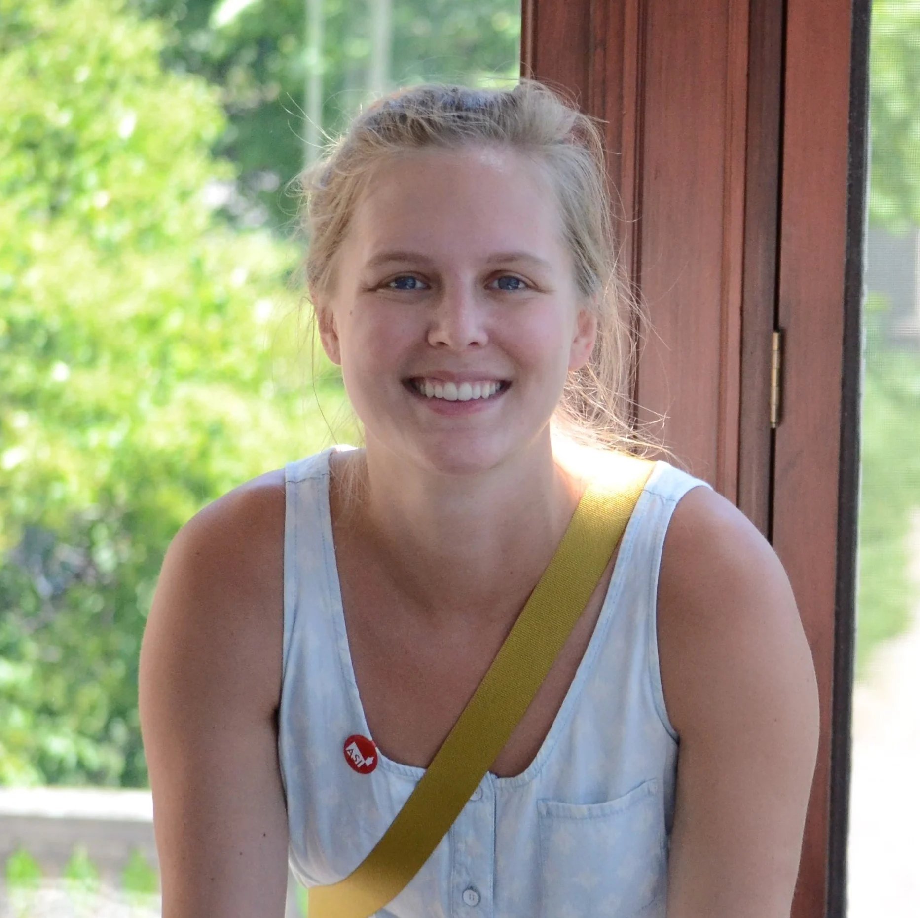 a woman smiling at camera