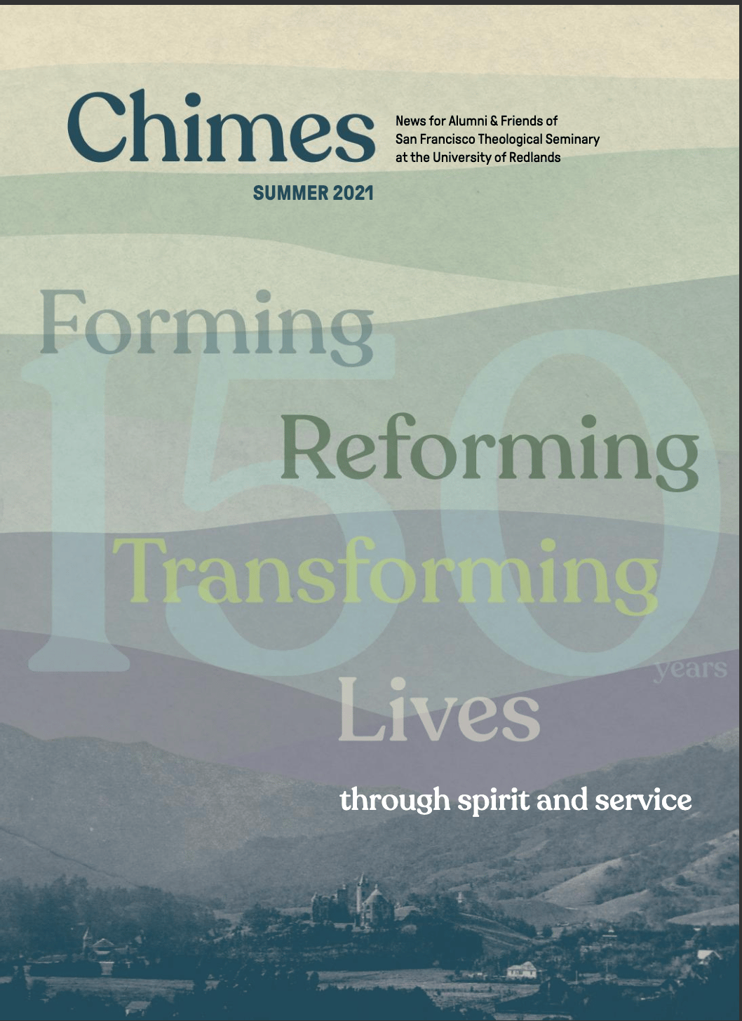 a magazine cover with a mountain landscape