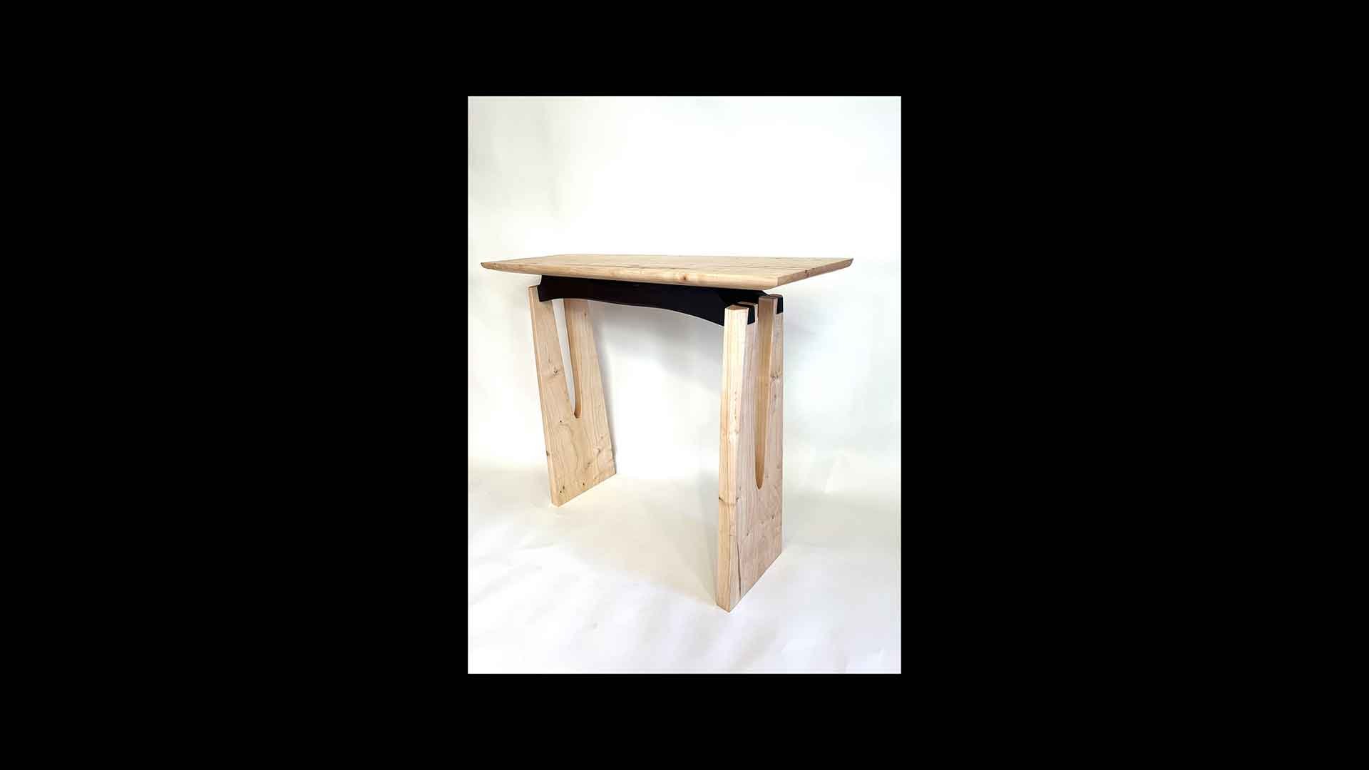 a wooden table with legs