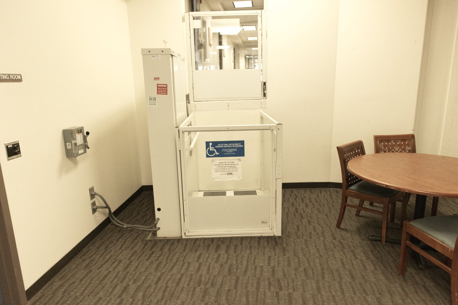 a white box in a room