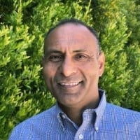 a man in a blue shirt