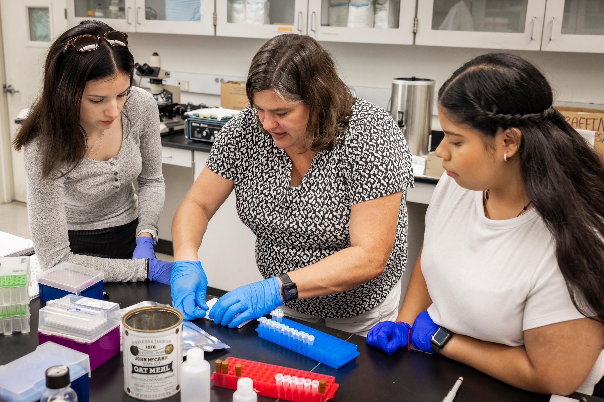 a group of women in a lab
