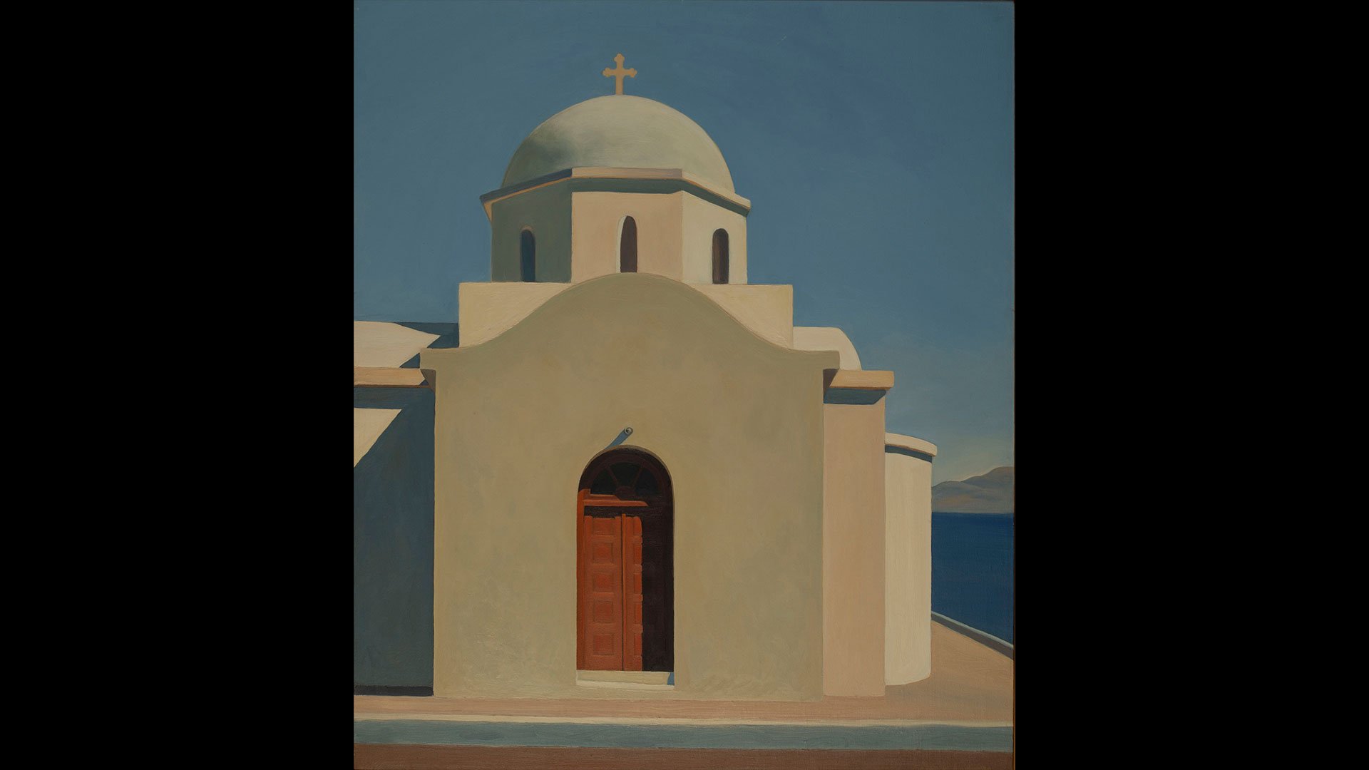 a painting of a church
