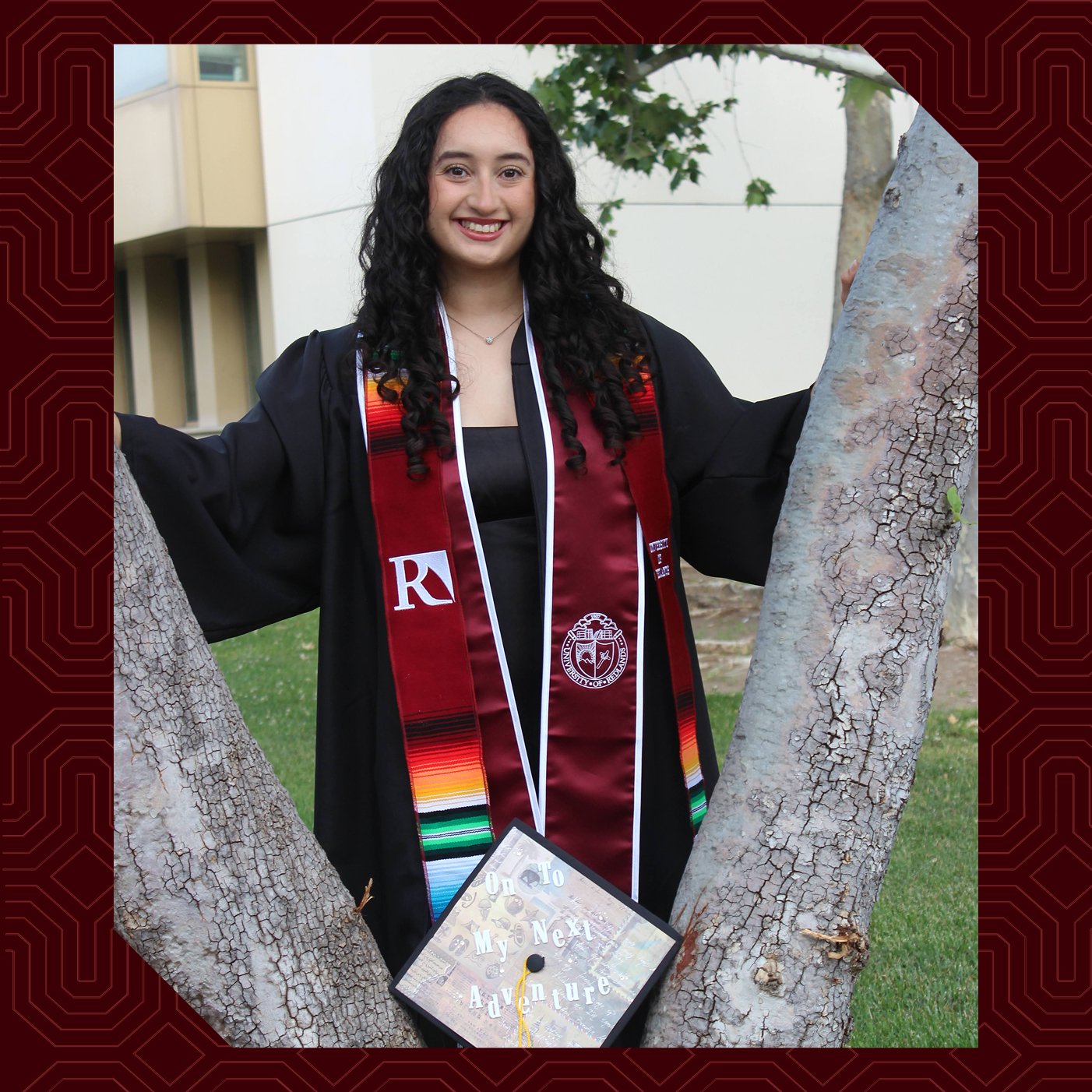 a woman in a graduation gown