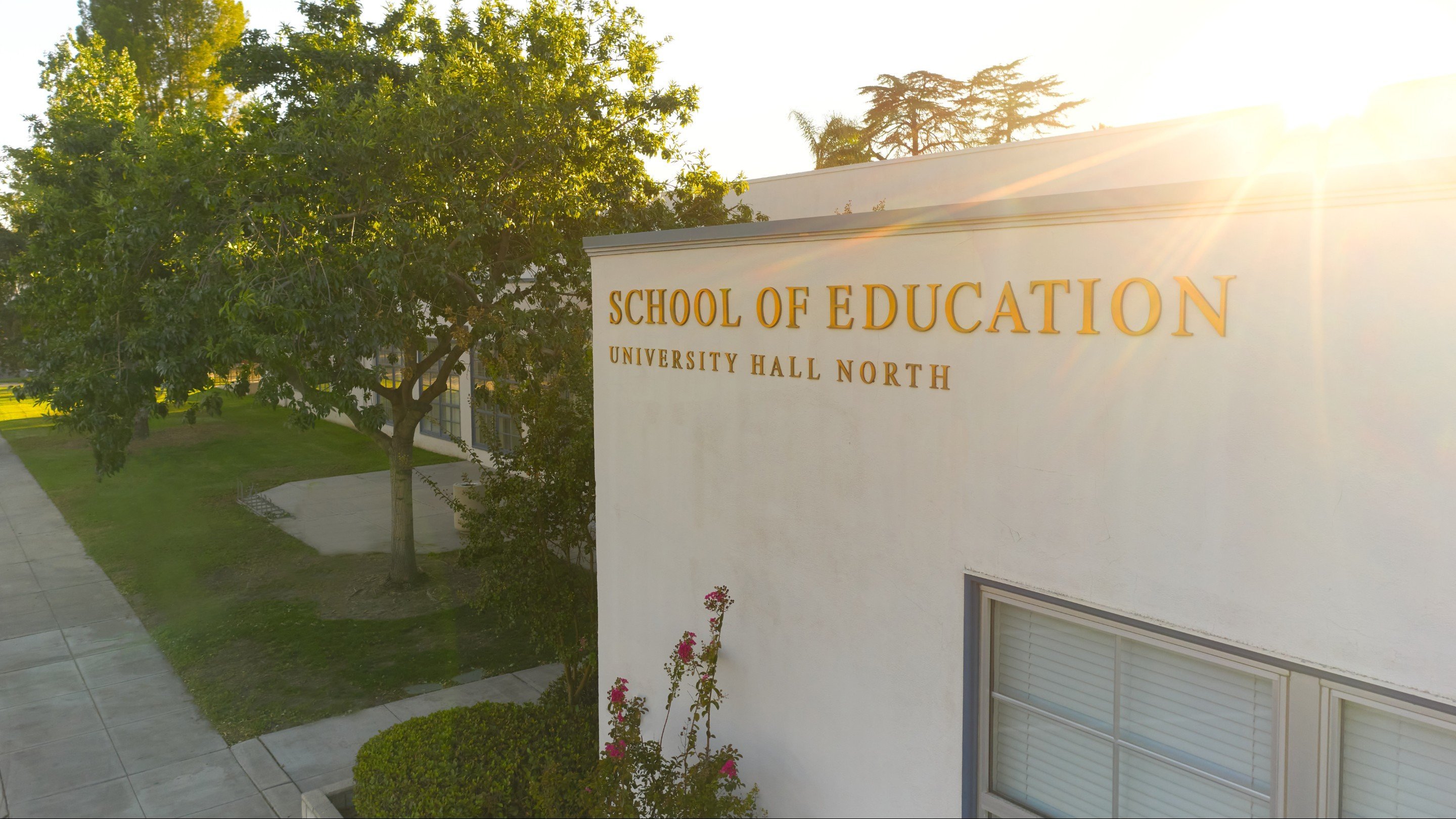 a building with a sign on it