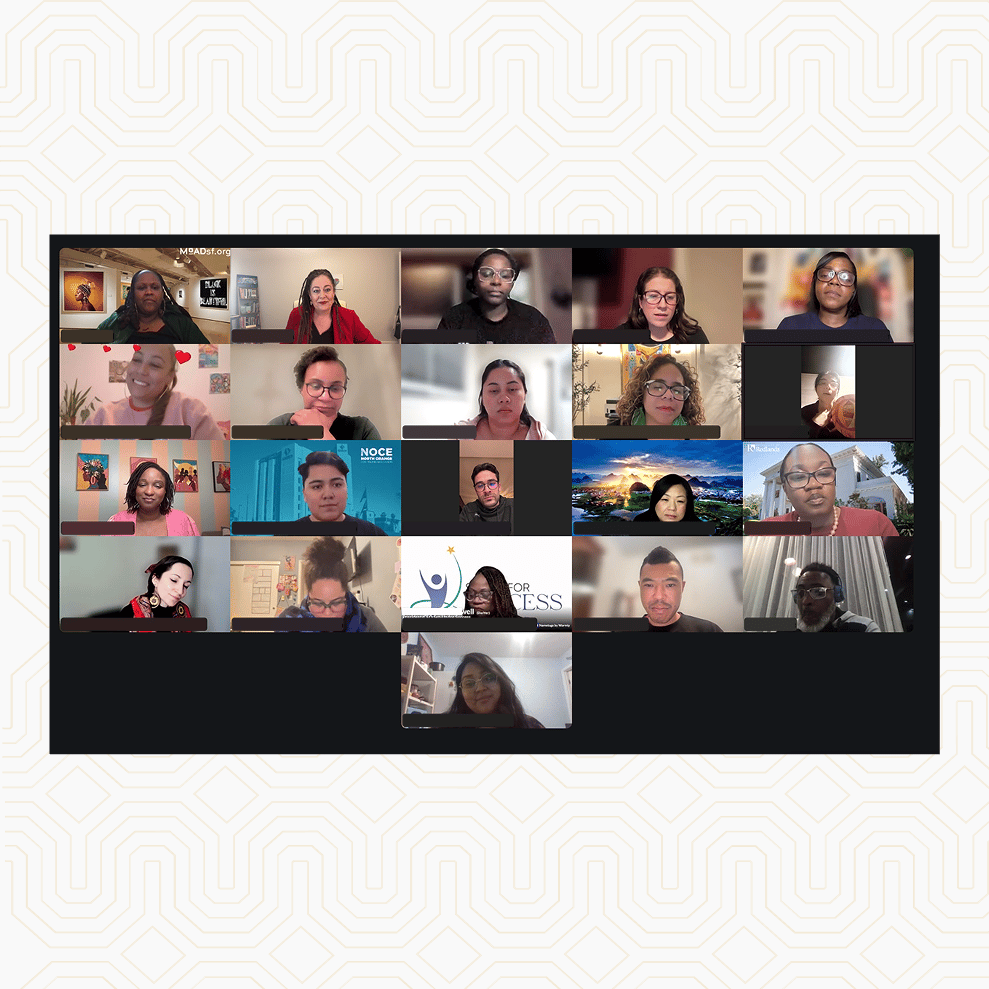 a group of people on a screen