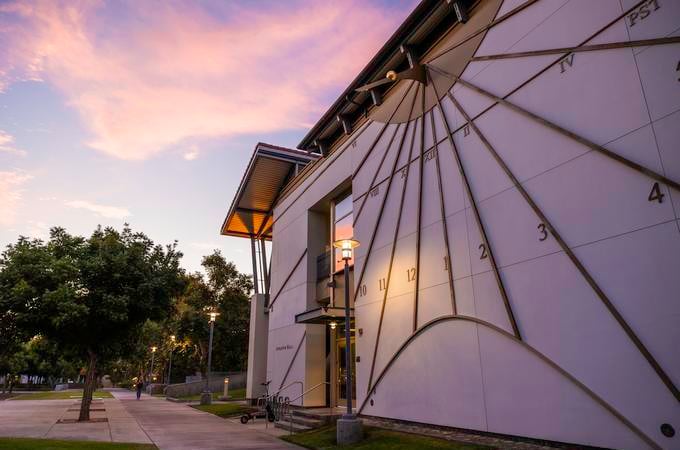a sundial on a building