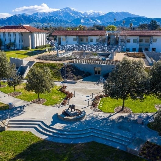 a building with a statue in front of it