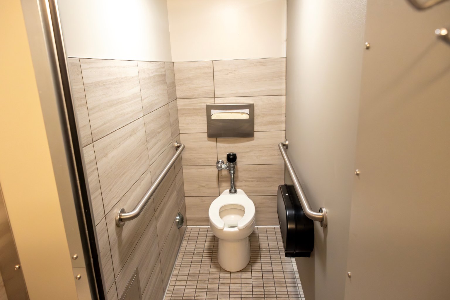 a toilet in a bathroom