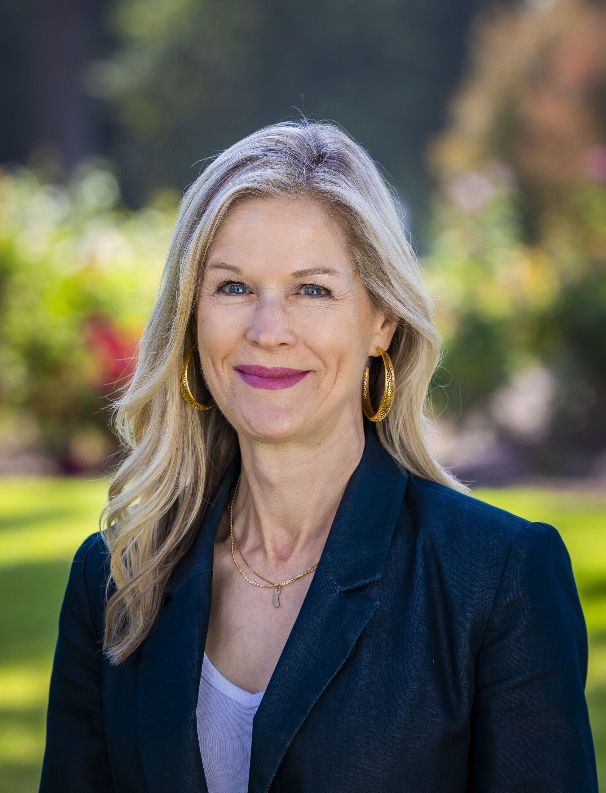 a woman smiling at camera