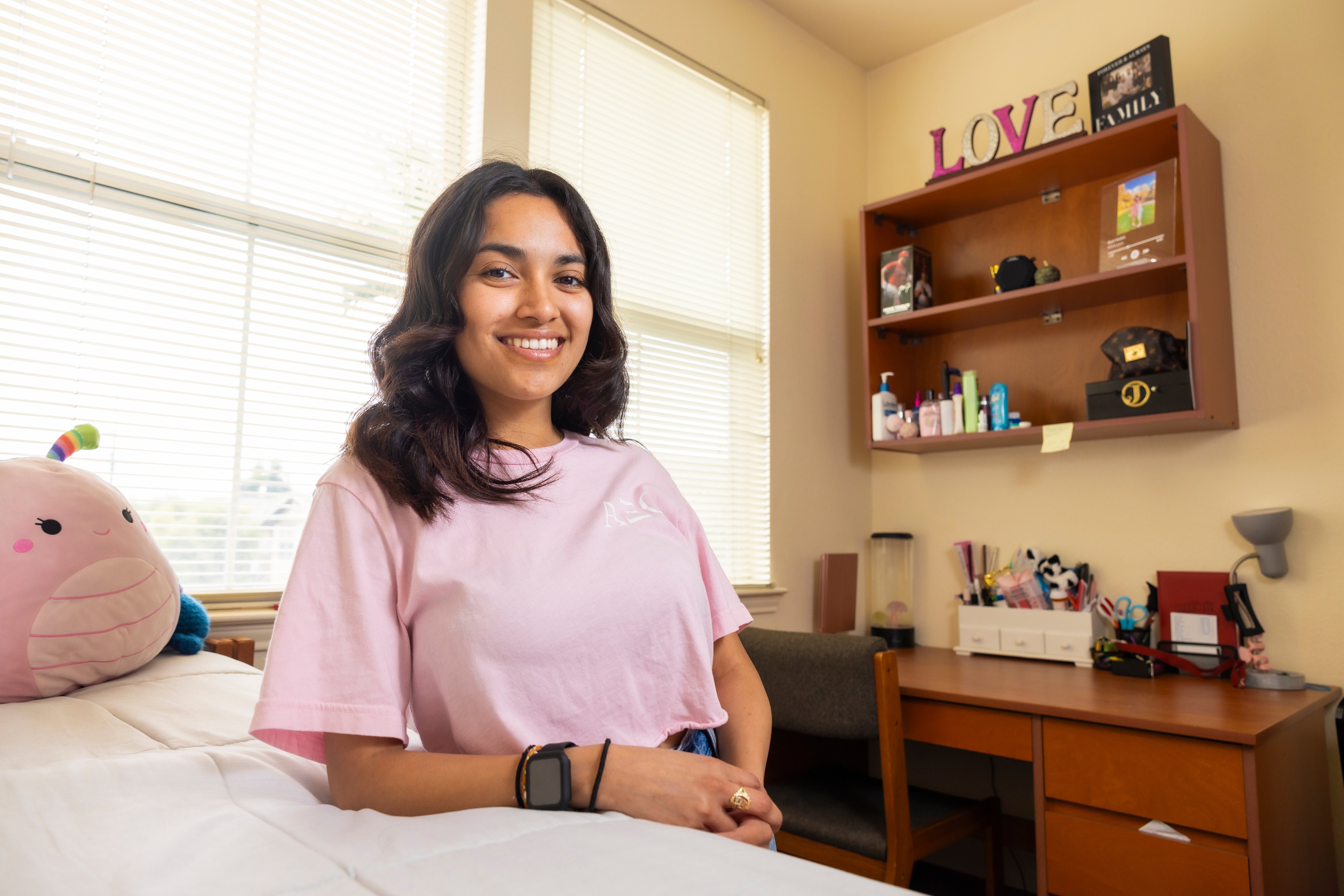 a woman smiling at camera
