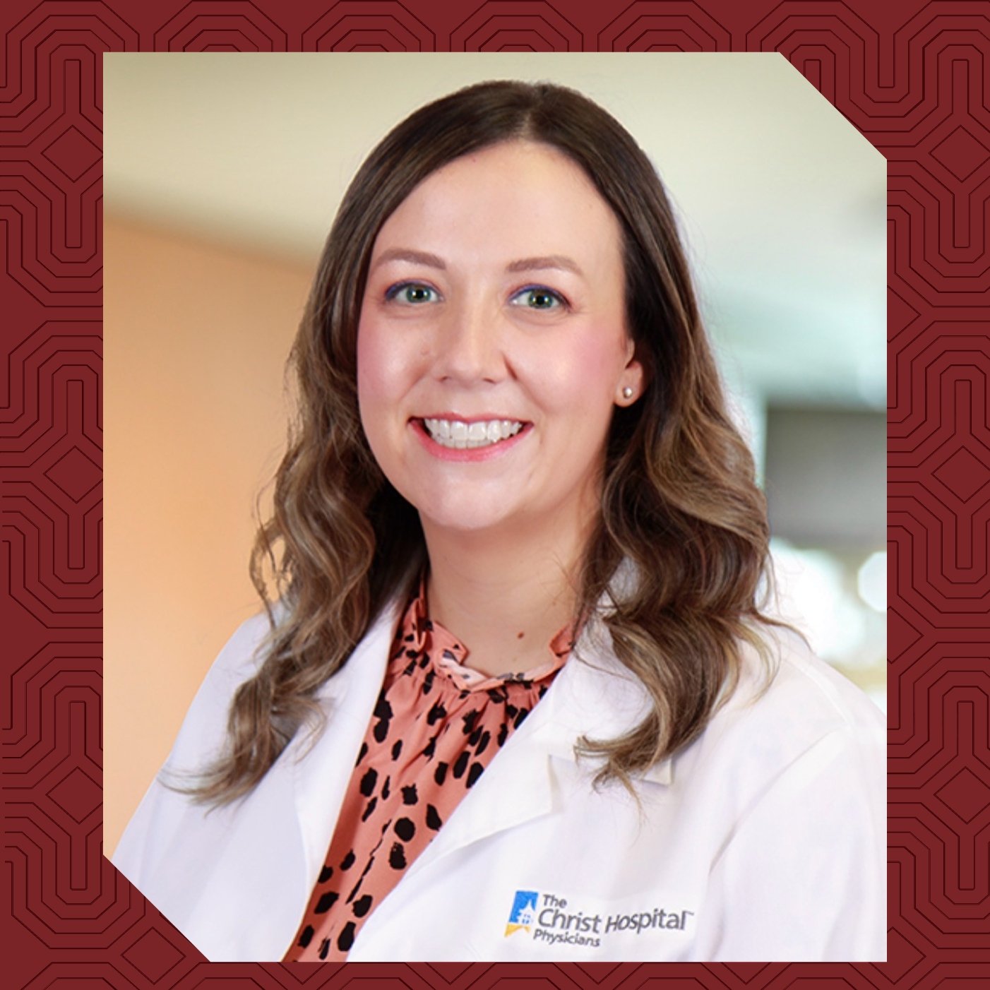 a woman in a white coat