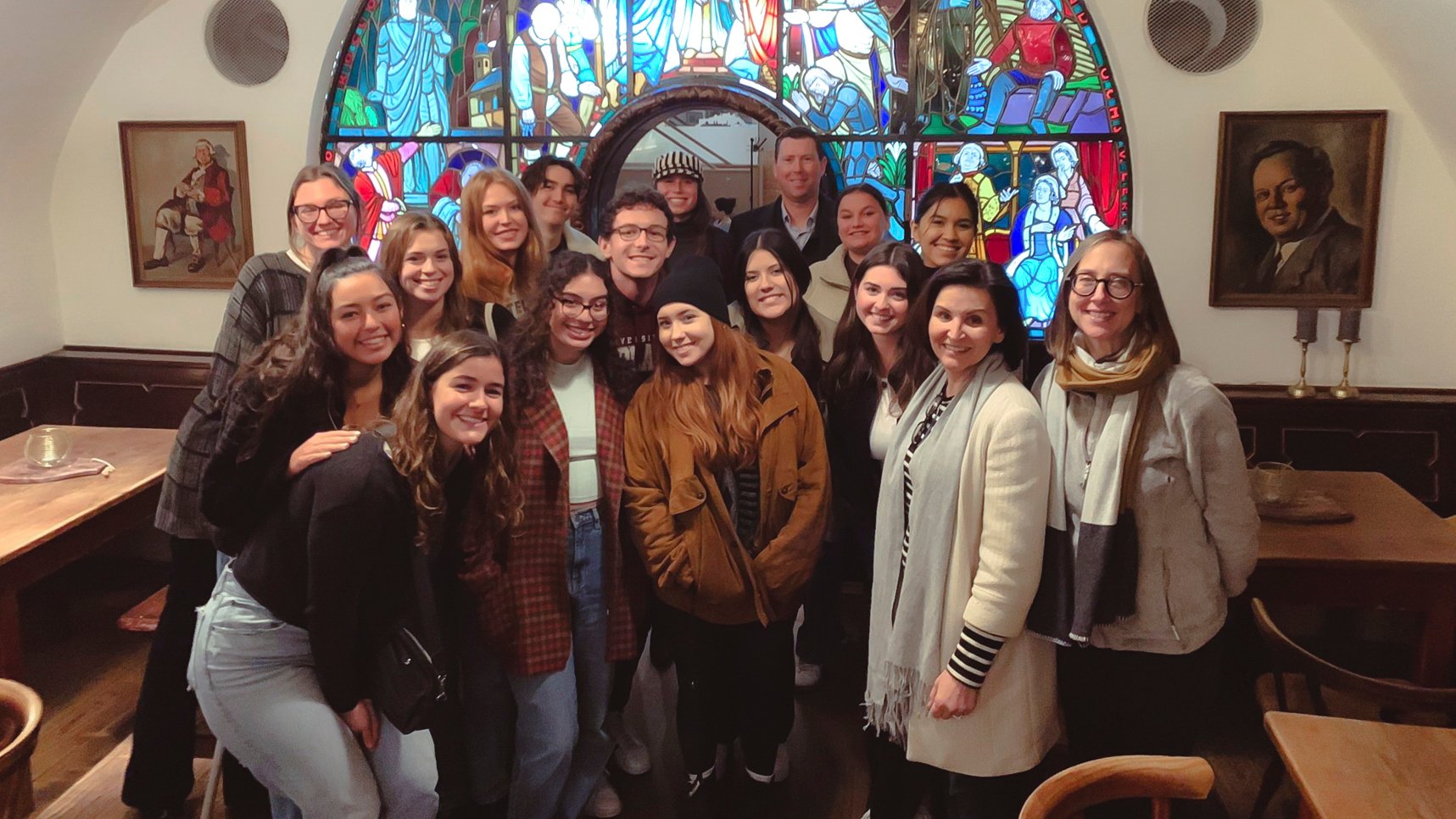 a group of people posing for a photo
