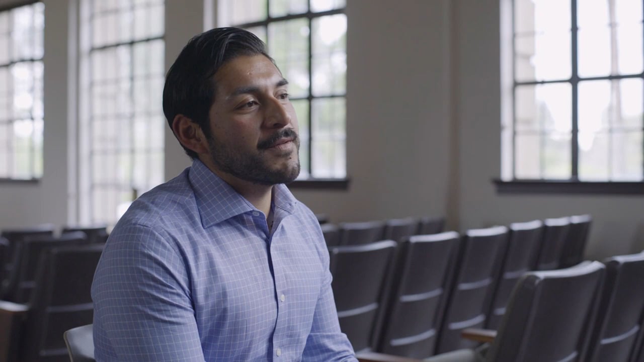 a man sitting in a room