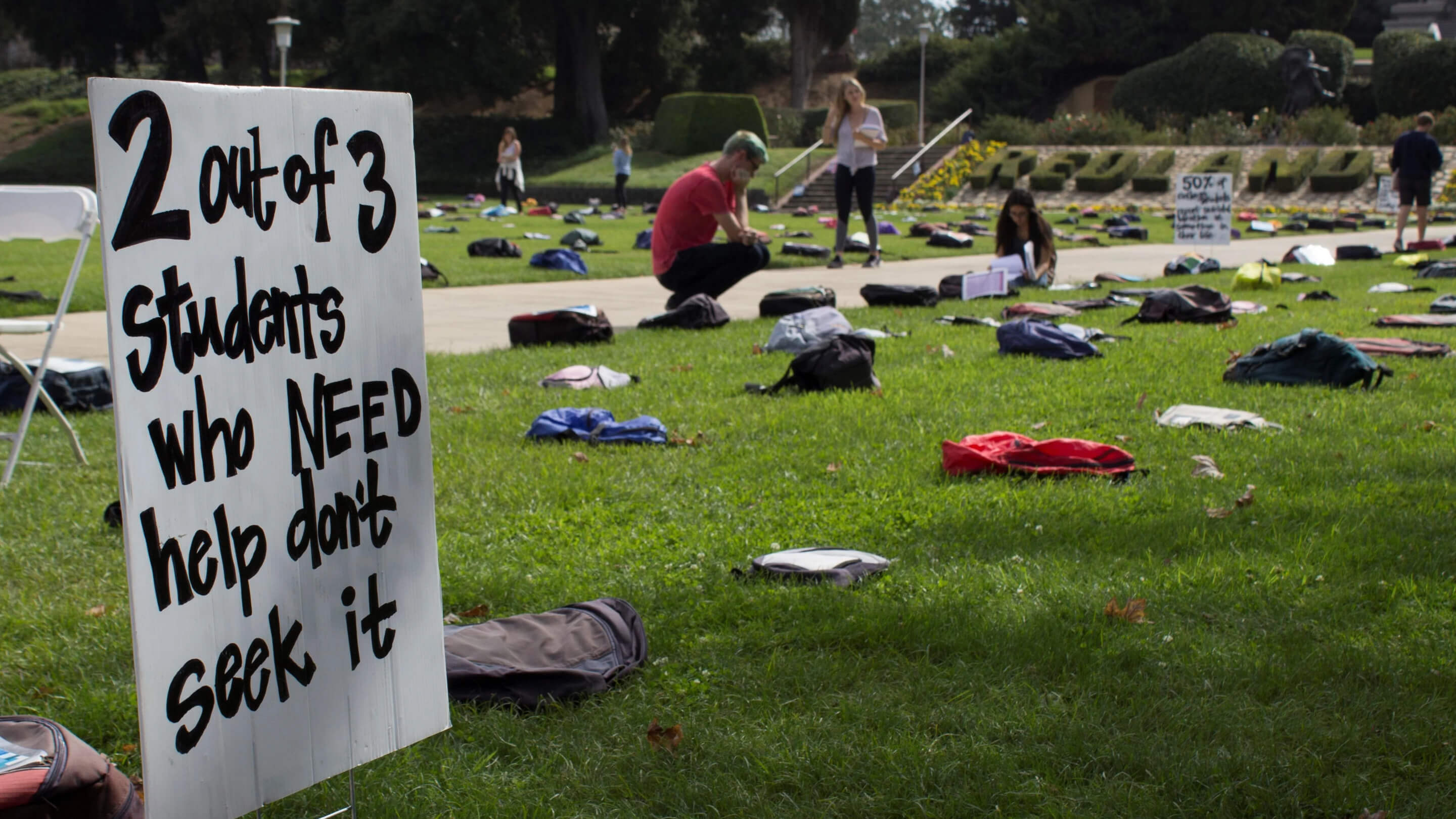 a group of people in a park