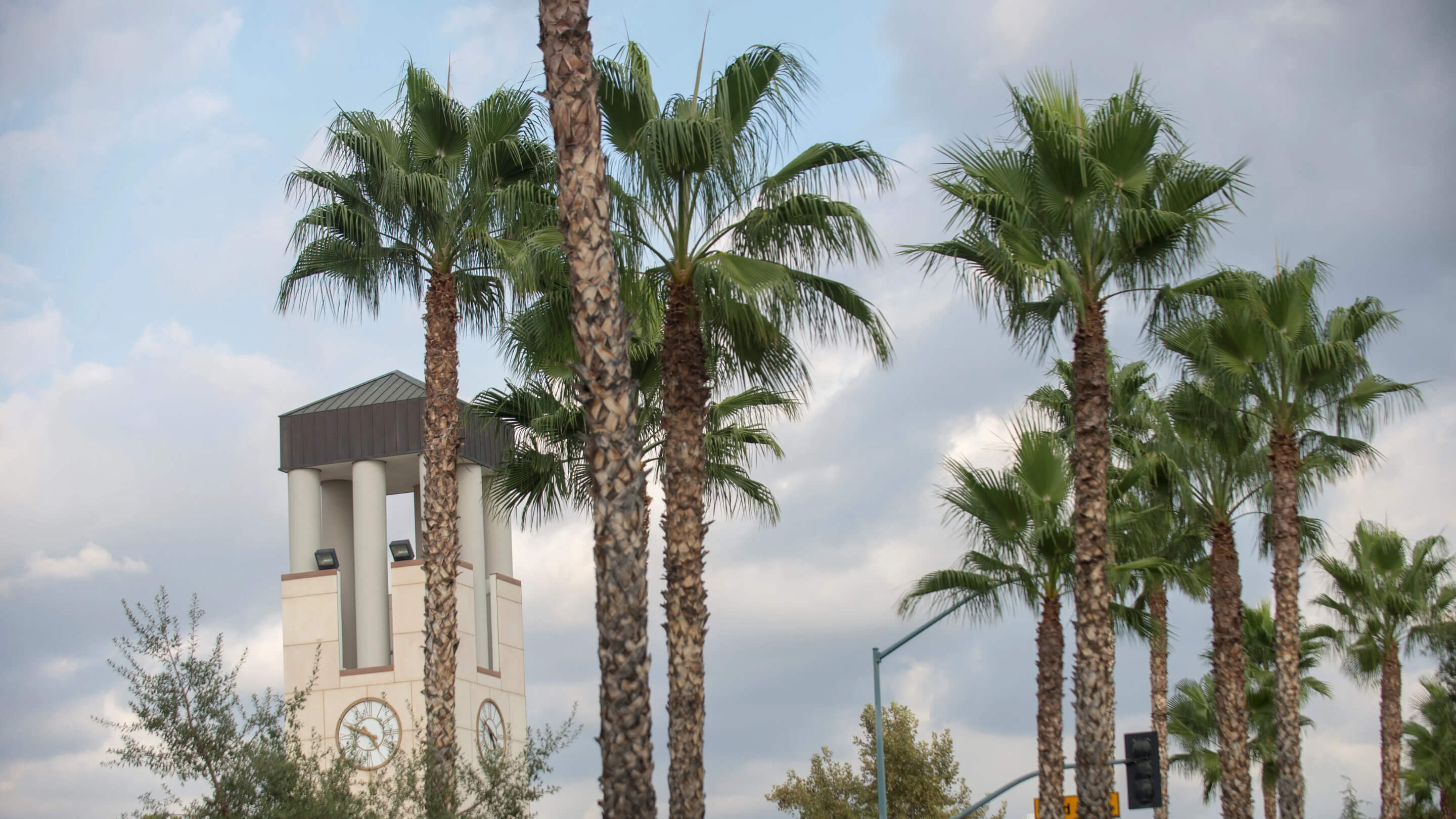a view of the sky from University of Redlands campus
