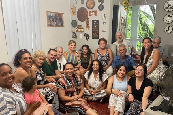 a group of people posing for a photo