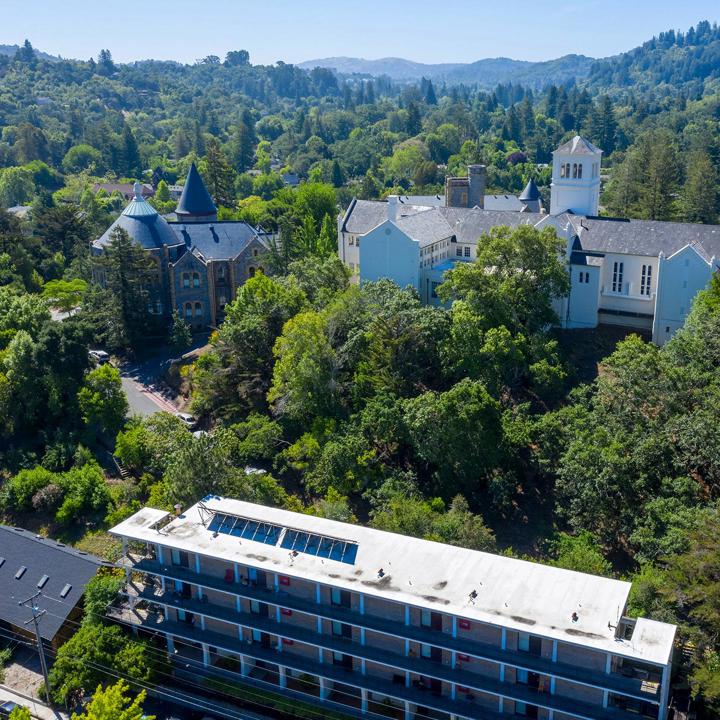 Drone view of the UofR campus at Marin.