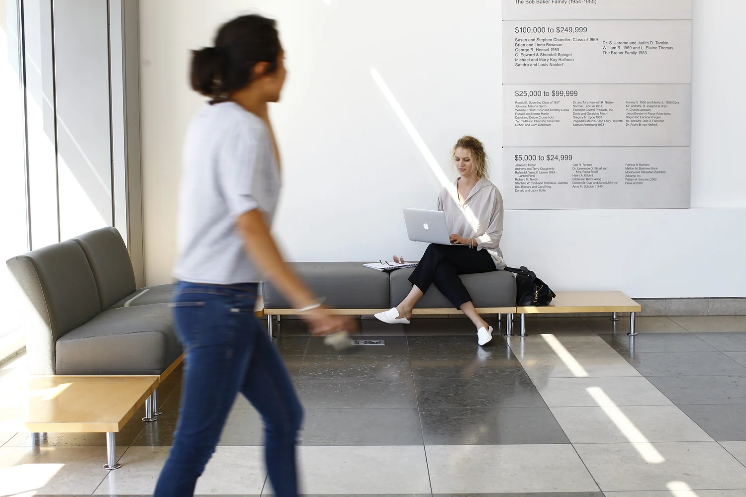 Woodbury MBA student on laptop