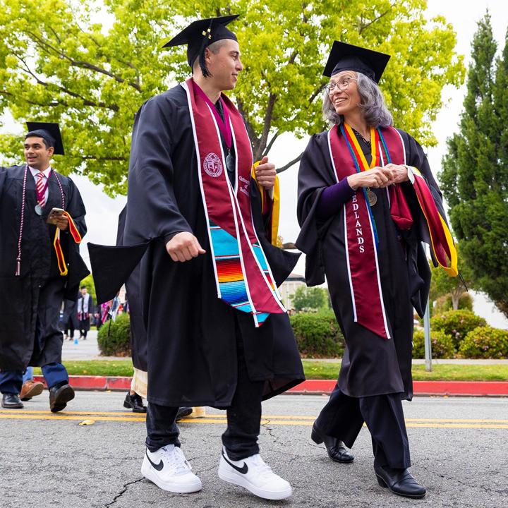 Redlands commencement graduate student procession