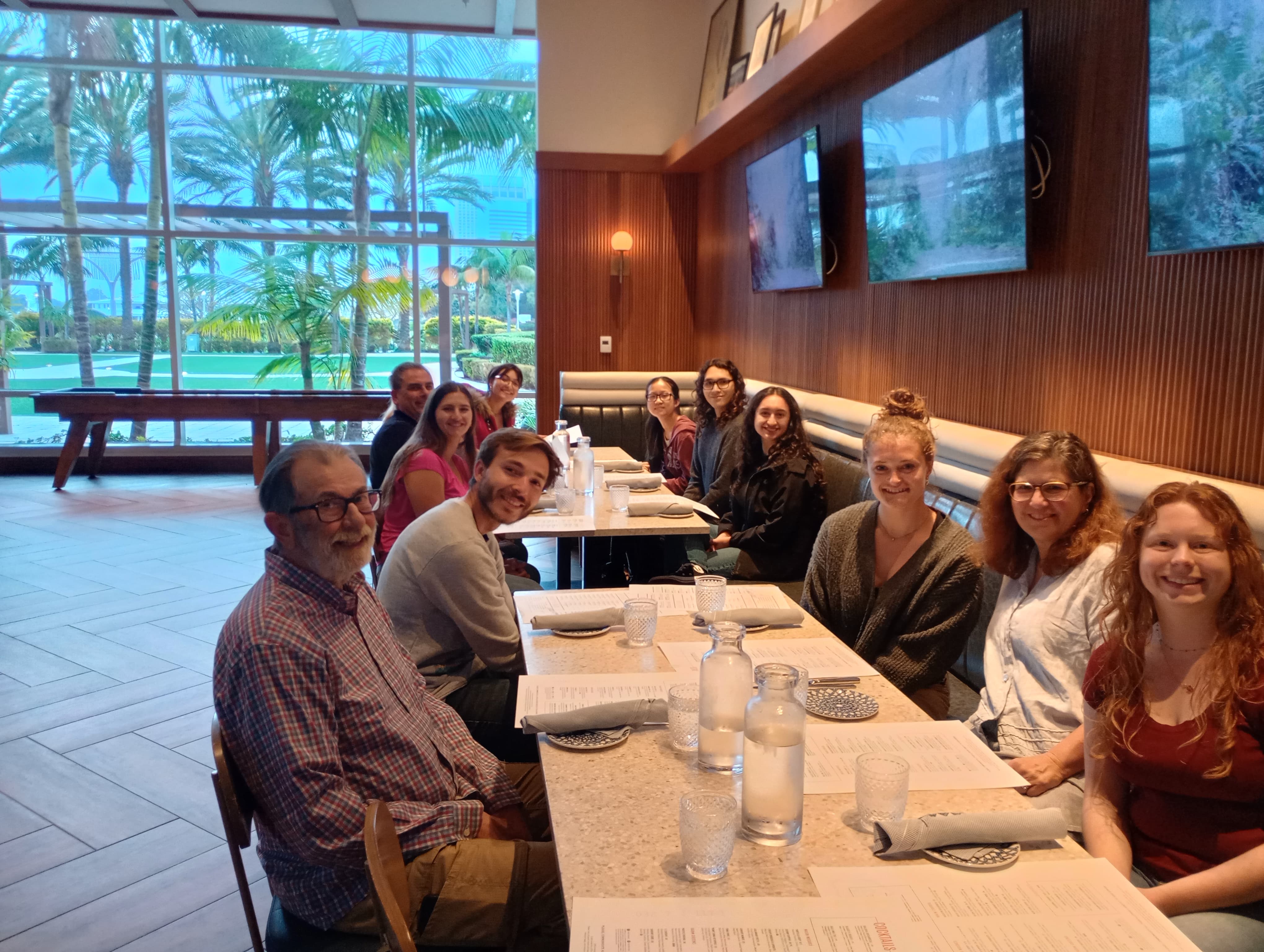 Chemistry faculty and students eating together