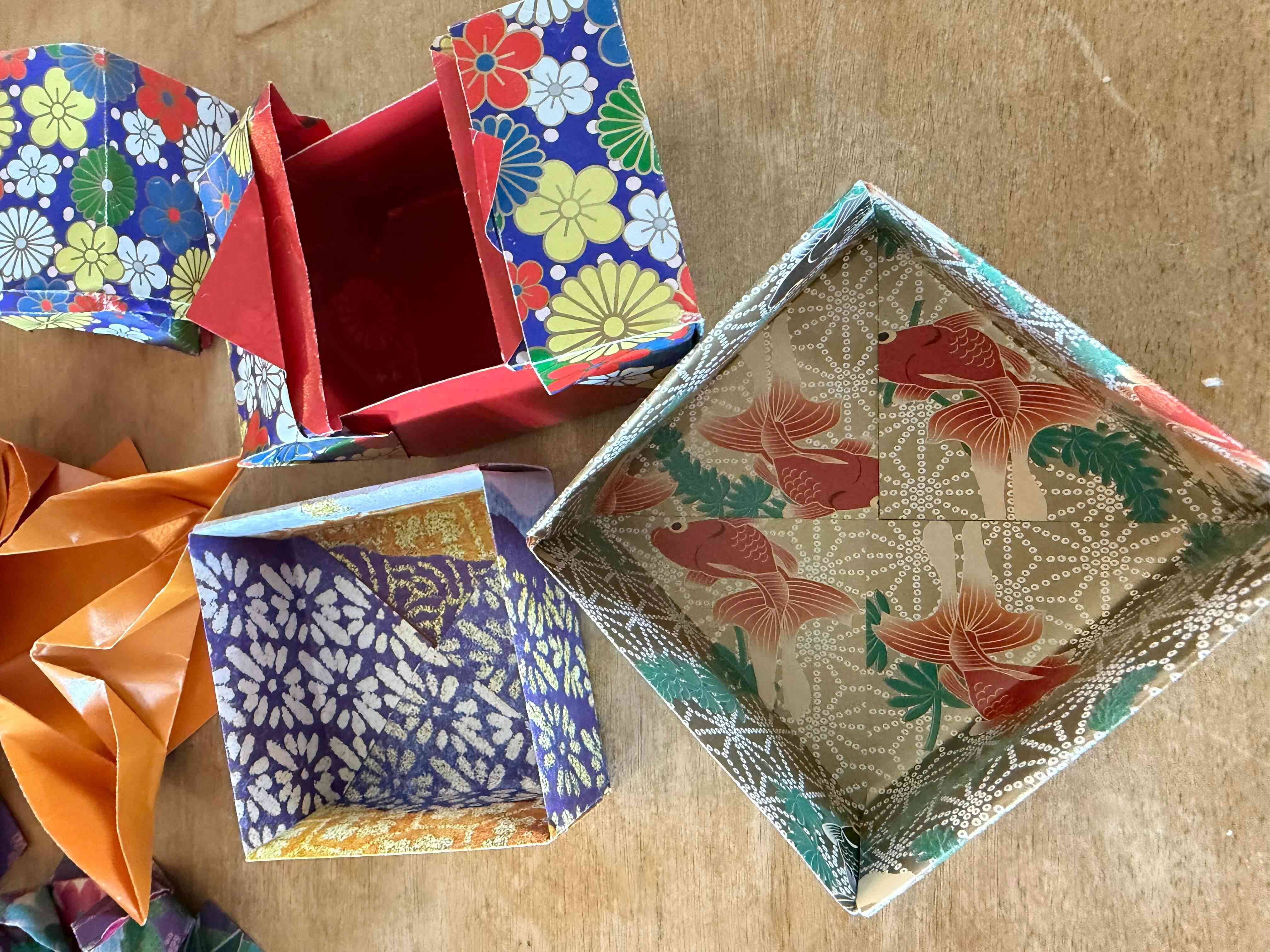 a group of boxes with a lid open